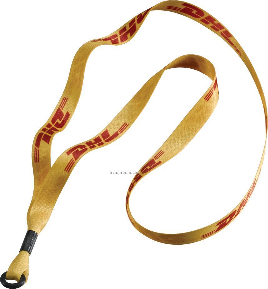 1/2" Dye Sublimated Lanyard With Metal Crimp & Rubber O-ring