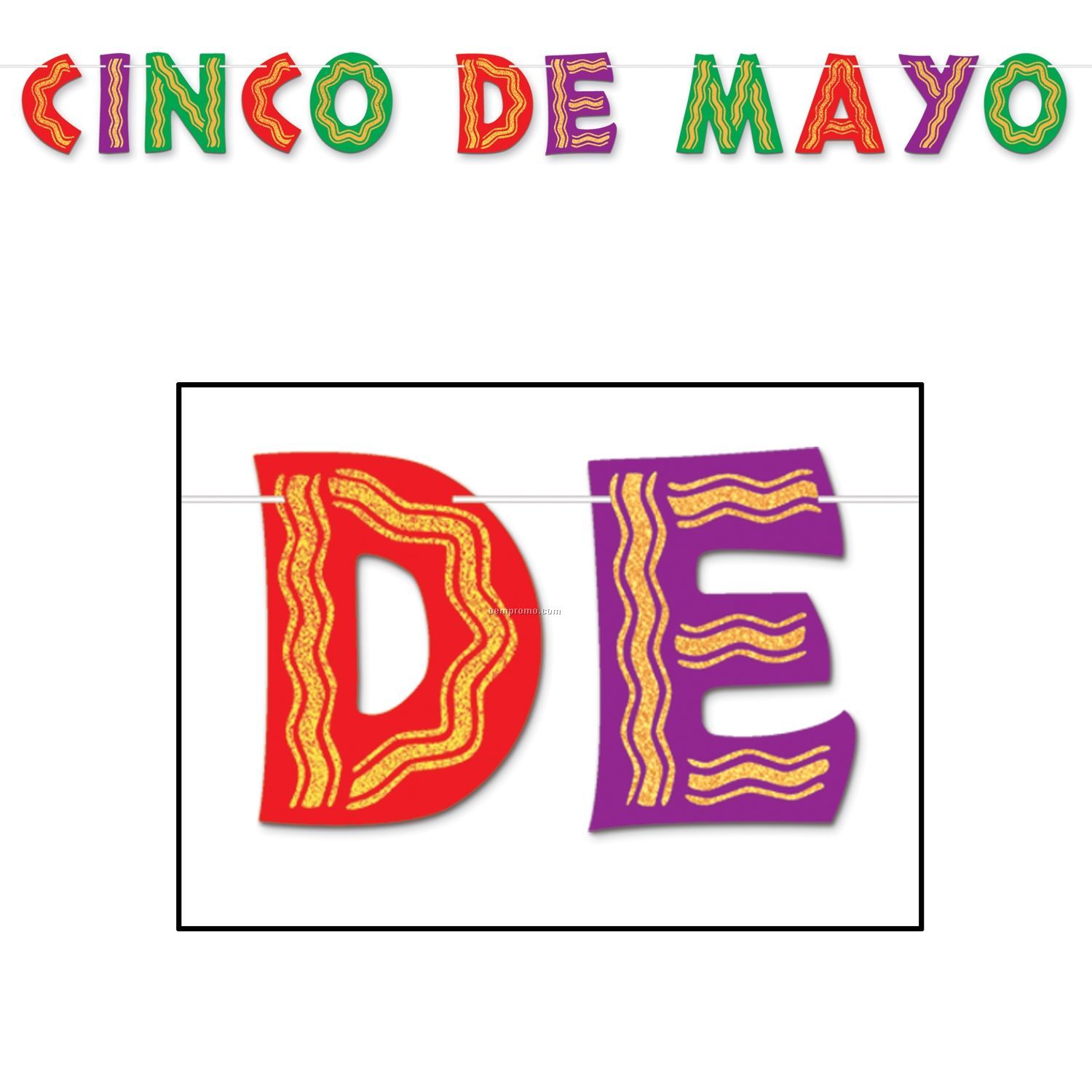 Glittered Cinco De Mayo Streamer
