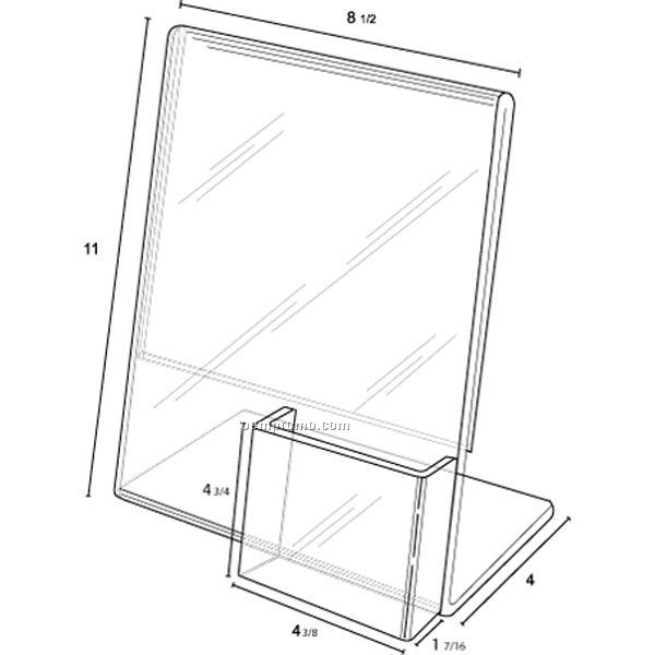 Slant Back Frame For Literature With Brochure Holder 8 1/2''w X 11''h X 3''