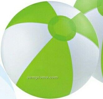 12" Inflatable Lime Green & White Beach Ball