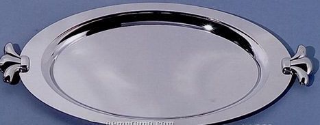 Nickel Plated Oval Tray W/ Handle