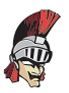 Stock Cartoon Trojan Head Mascot Chenille Patch
