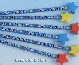 "Star Student" Pencils W/ Star Shaped Pencil Top