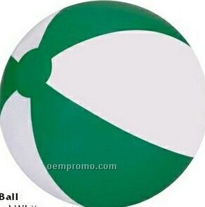 12" Inflatable Green & White Beach Ball