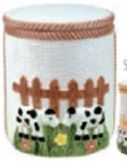 Cows Embossed Regular Ceramic Cookie Keeper (Custom Top, Front Or Back)