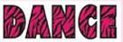 Dance Logo In Stock Ink Transfers In Fuchsia Pink Zebra Stripe Print