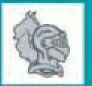Sport/ Mascot Stock Temporary Tattoo - Silver Knight Head (2"X2")