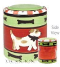 Bow Tie Dog Regular Ceramic Cookie Keeper Jar (Custom Lid)