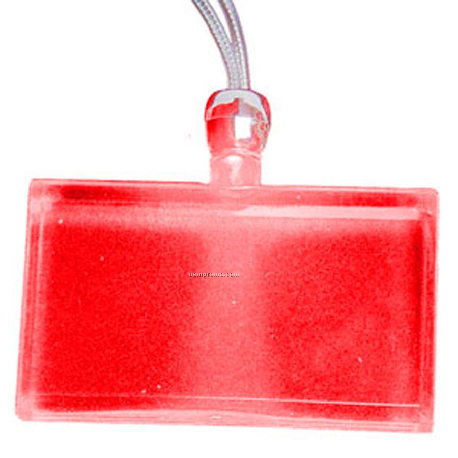 Red Rectangle Light Up Pendant Necklace