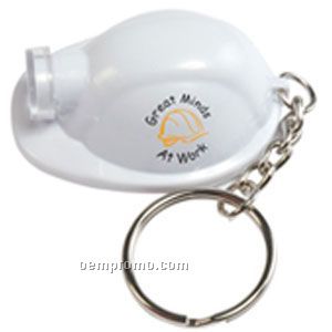 Safety Helmet Flashlight Keychain - White