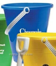 9" Blue Pail With Shovel (Printed)