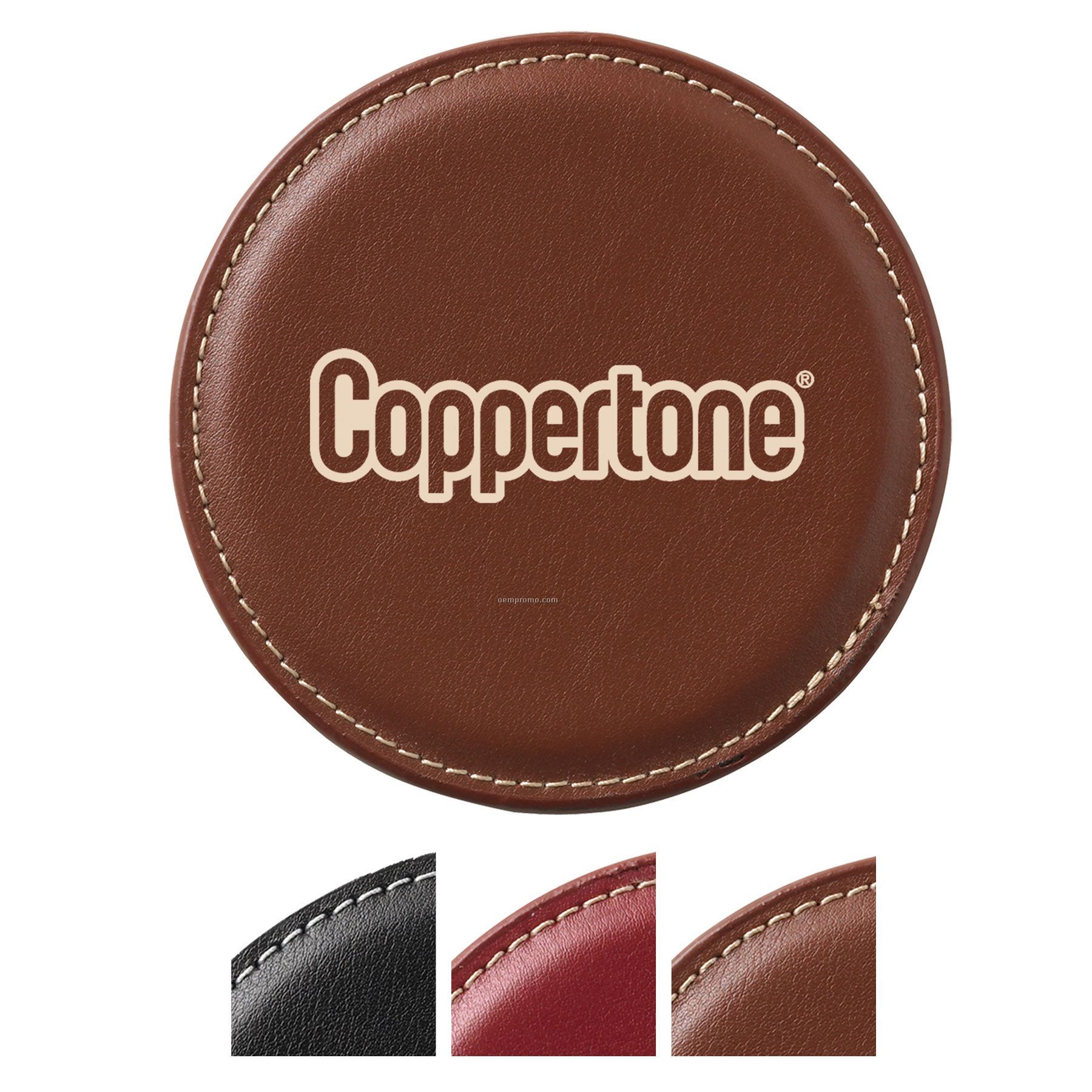 Accent Round Leather Coaster