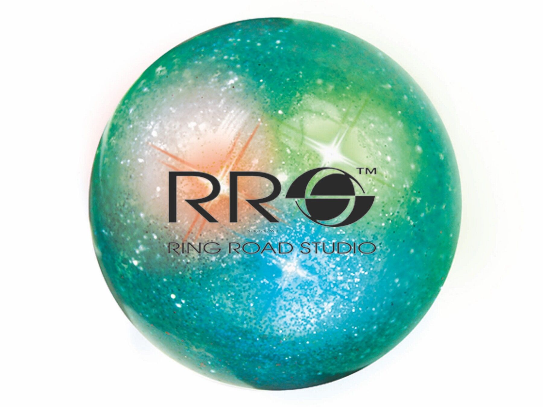 2" Glitterglo Buzball Blue With Red, Blue And Green Leds