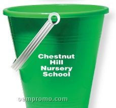 9" Green Pail With Shovel (Printed)