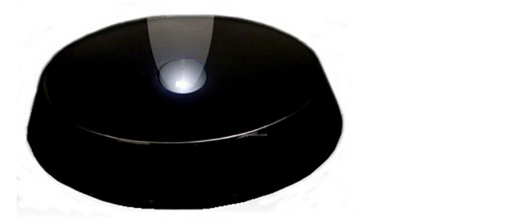 Black LED Base With 6" X 8 1/2" Smooth Circular Top Surface.