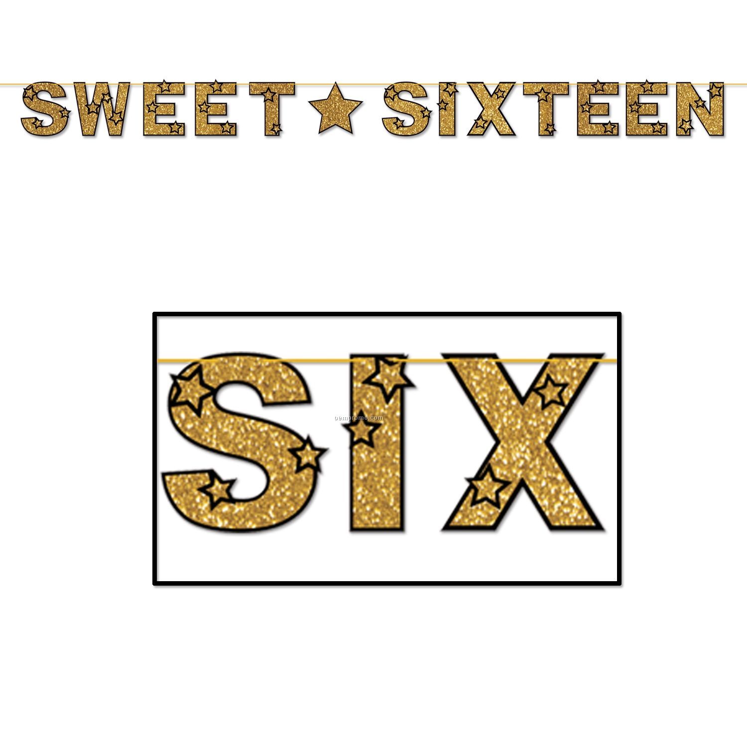 Glittered Sweet Sixteen Awards Night Streamer