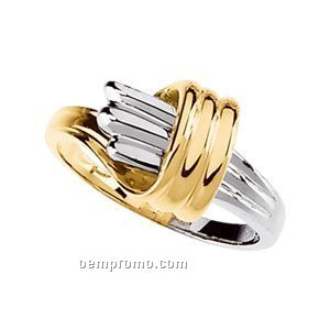 14ktt 10mm Ladies' Metal Fashion Ring Yellow Gold Accent