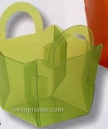 5154-tinted & Frosted Medium Basket W/Integrated Handles (3-5/8"X4"X3-3/4")