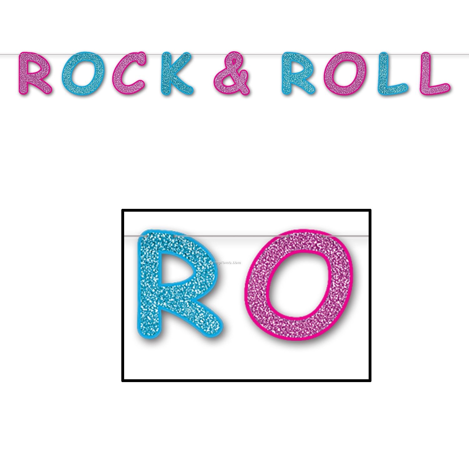 Glittered Rock And Roll Streamer