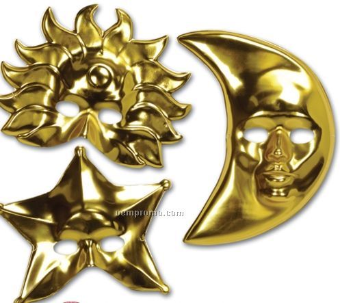 Gold Metallic Sun Moon Star Mask