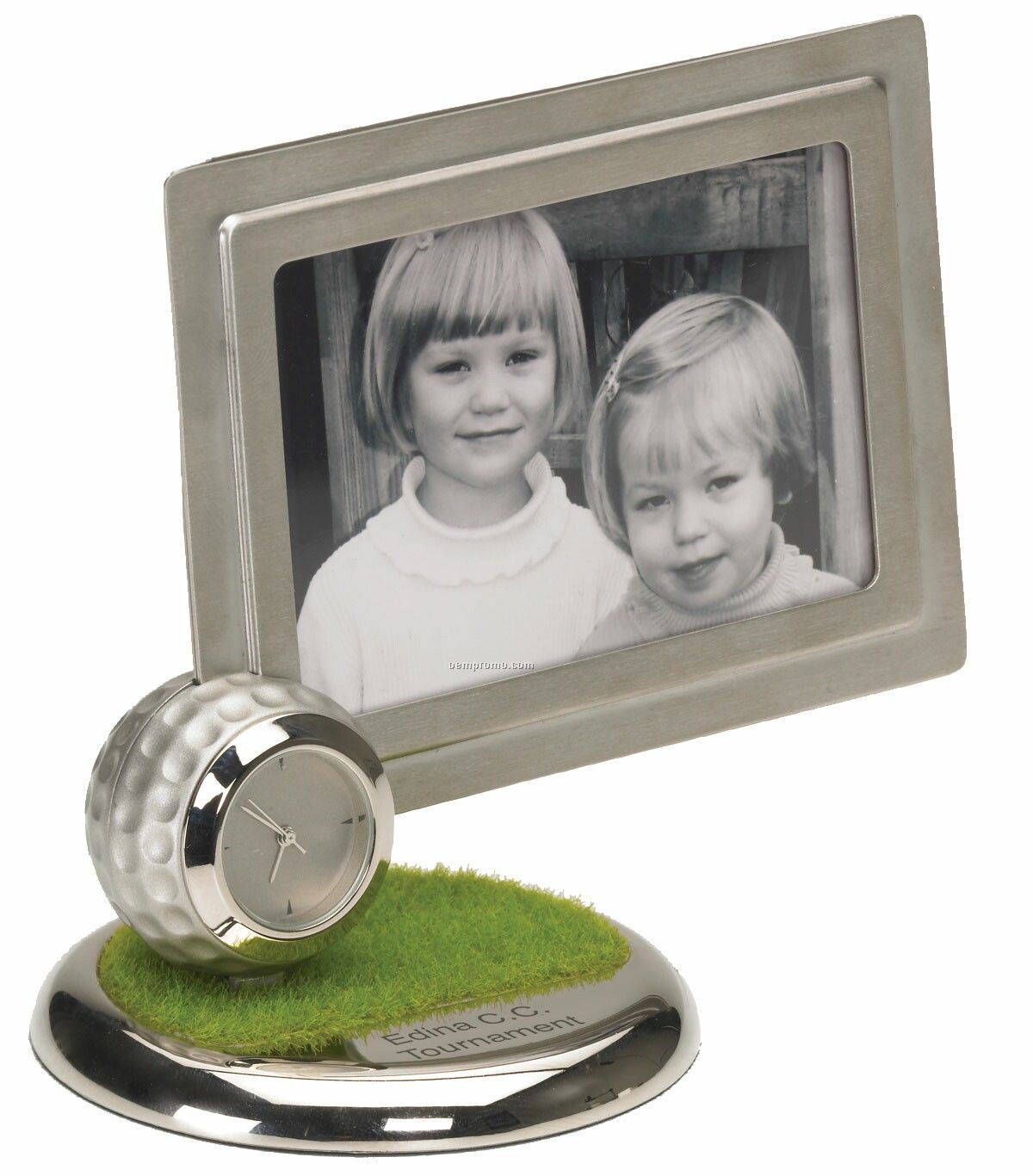 Metal Golf Picture Frame Clock
