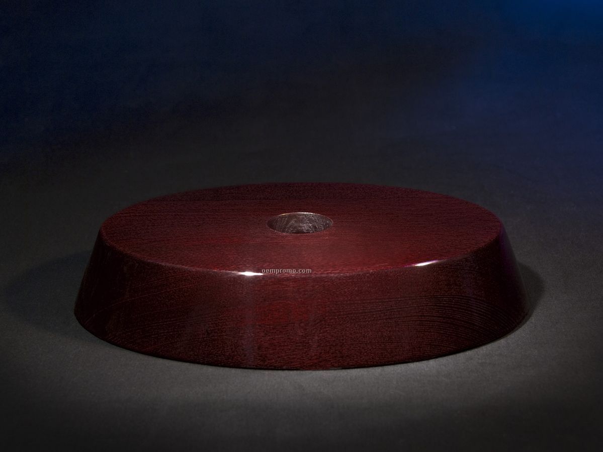 Rosewood LED Base With Smooth Circular Top Surface, Oval Shape.