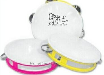 White Top & Assorted Neon Bases Tambourine (Printed)