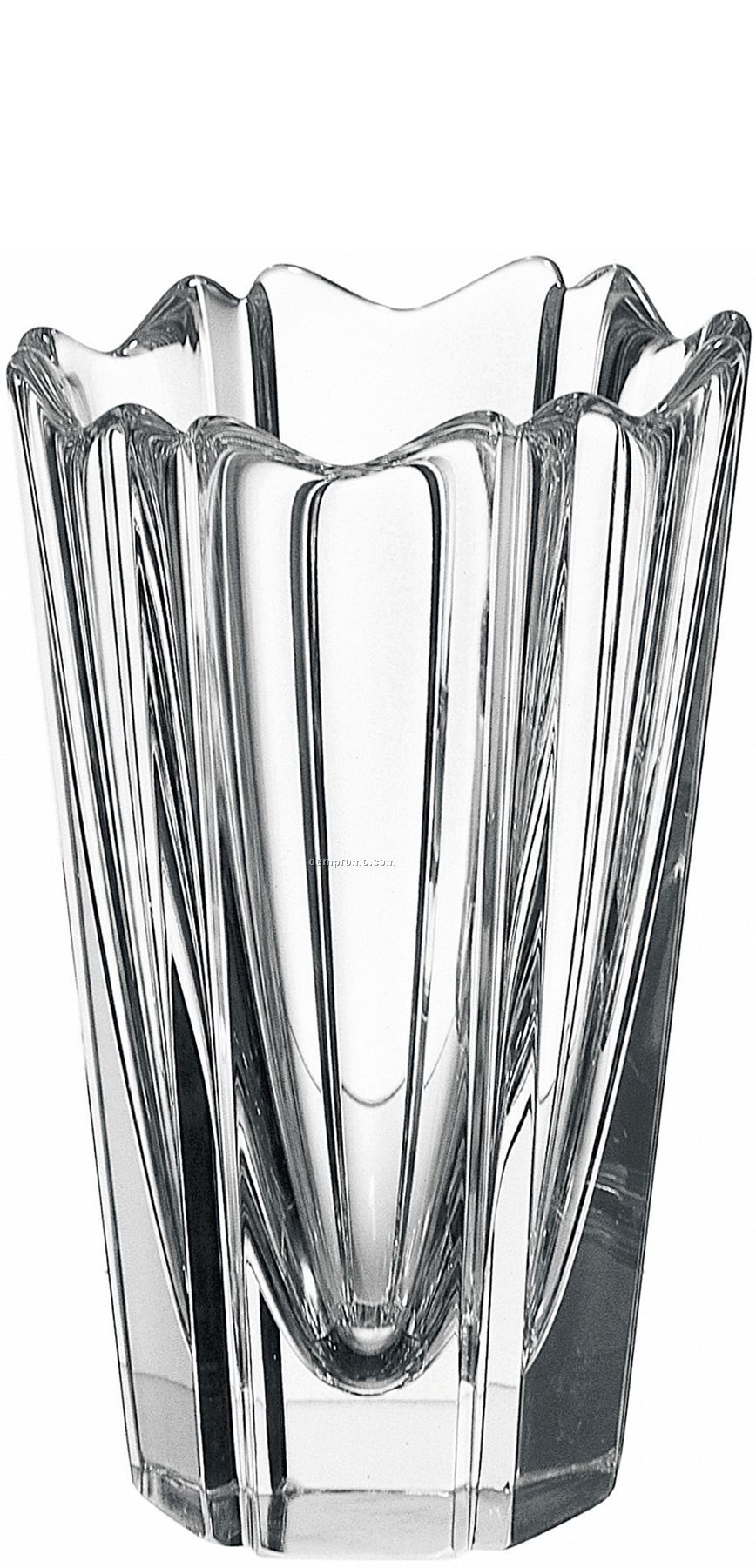 Corona 6 Panel Crystal Vase By Lars Hellsten (5 1/2
