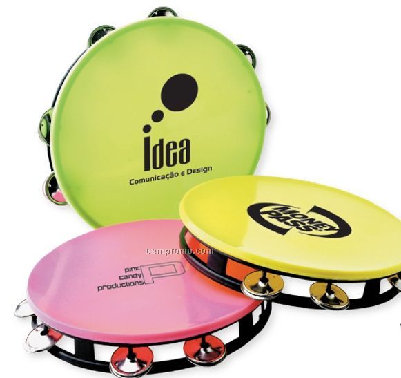 Assorted Neon Colors Tambourine (Printed)