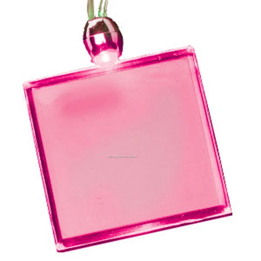 Pink Square Light Up Pendant Necklace