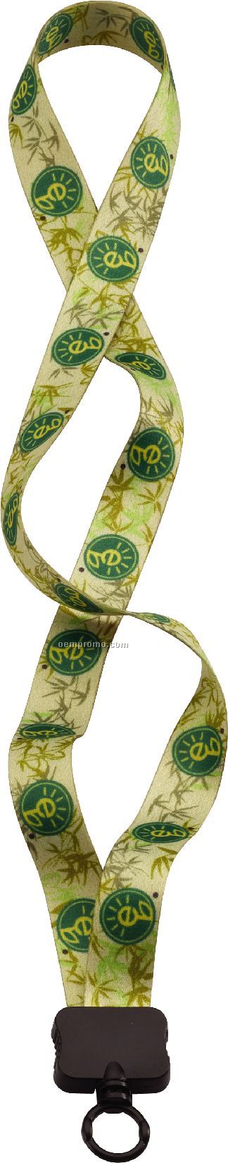3/4" Rpet Dye Sublimated Lanyard With Plastic Clamshell & O-ring