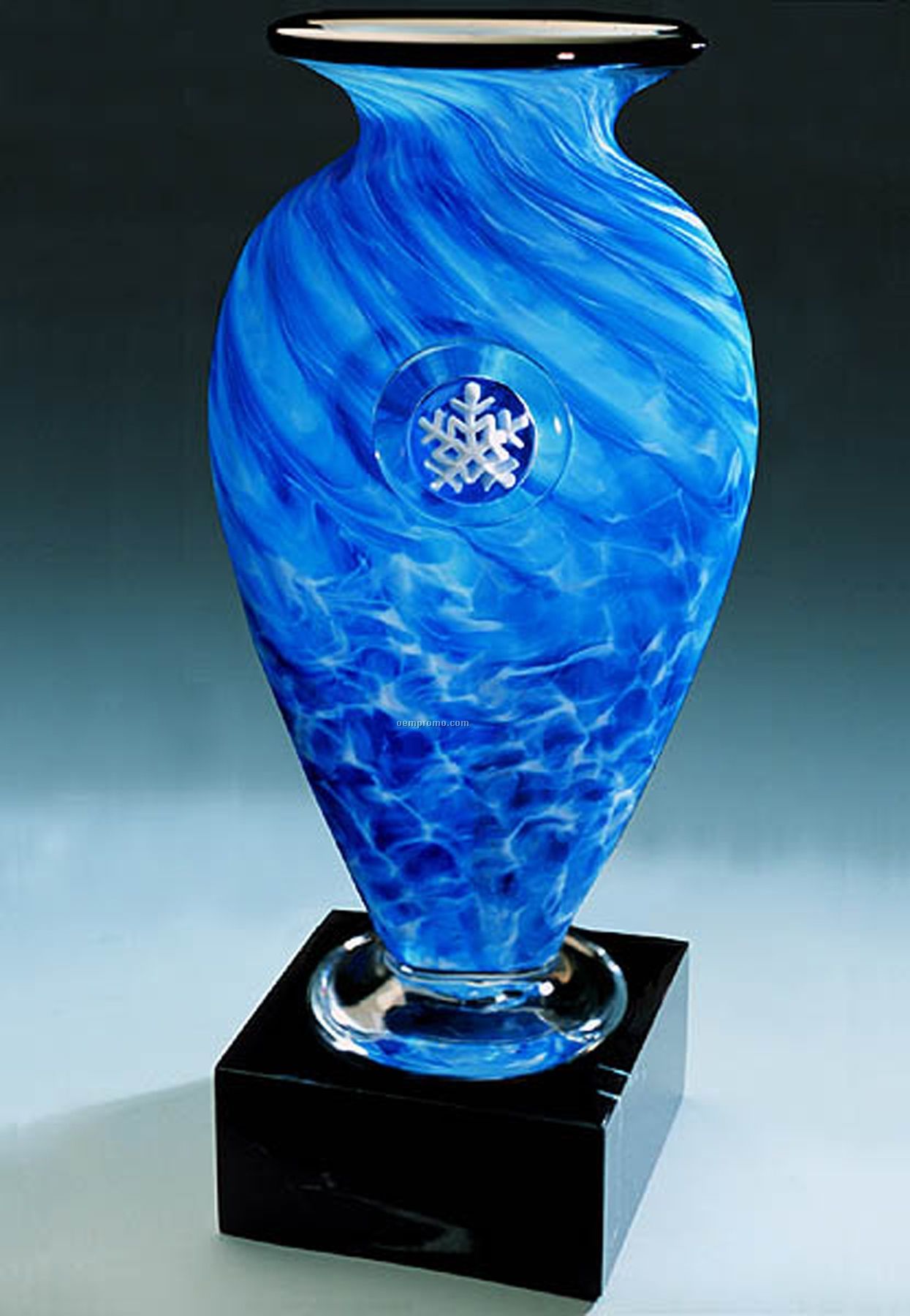 Arctic Pool Snowflake Vase W/ Marble Base (5"X11.75")
