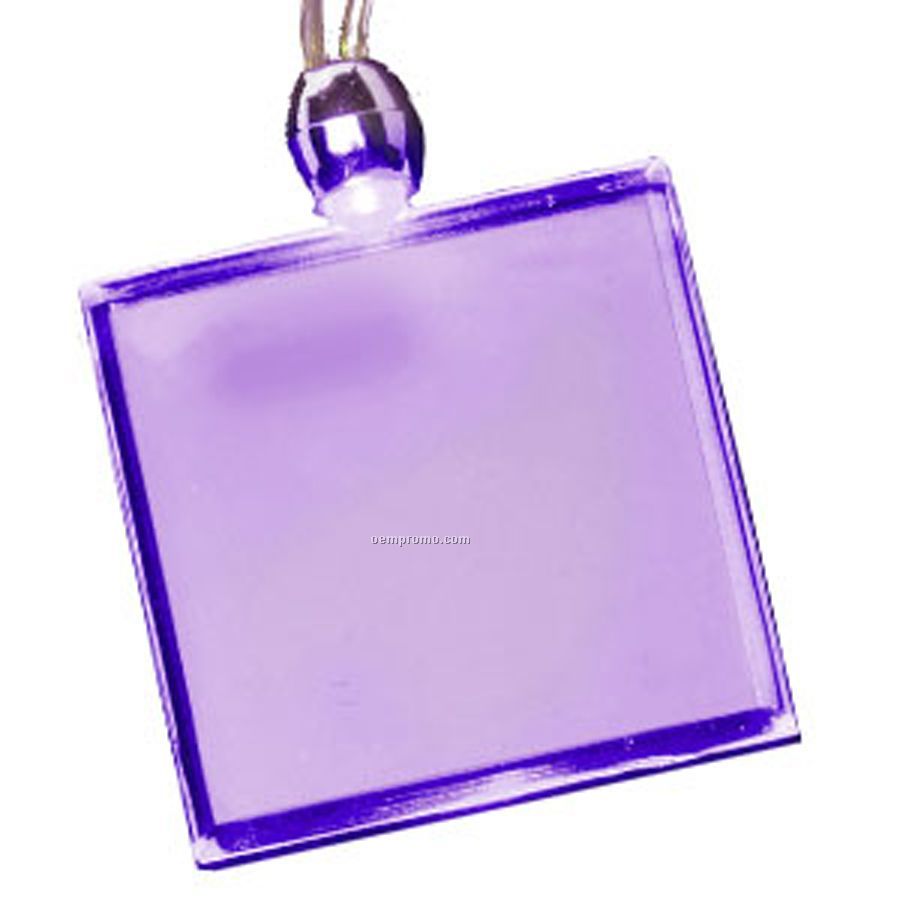 Purple Square Light Up Pendant Necklace