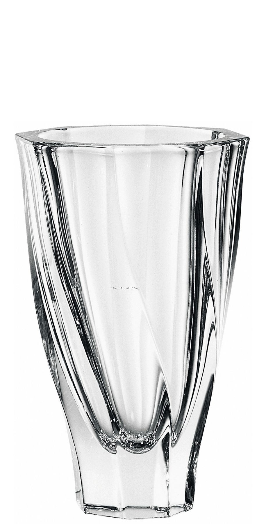 Residence Crystal Biased Cut Vase By Olle Alberius (6 1/8"X3 3/4")