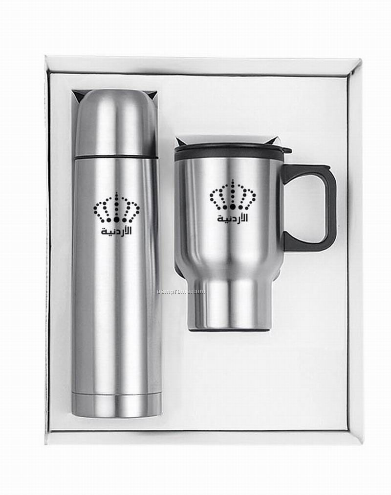 Stainless Steel Mug And Thermos Gift Set