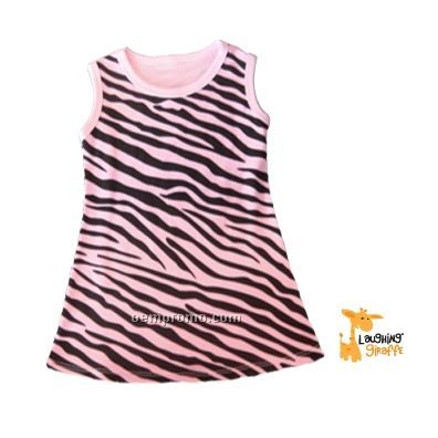 Toddler Sleeveless Dress - Black/Pink Zebra