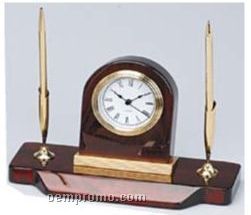 Wood Desk Set W/ Clock
