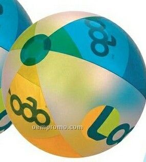12" Inflatable Translucent Lime Green, Orange & Teal Beach Ball