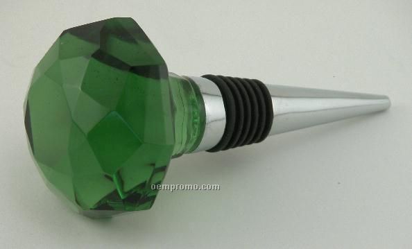 Green Crystal Bottle Stopper