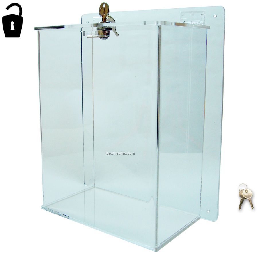 Large Clear Ballot Box With Key Lock (8.5