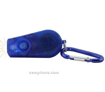 Retractable Blue Flashlight W/ Carabiner Keychain
