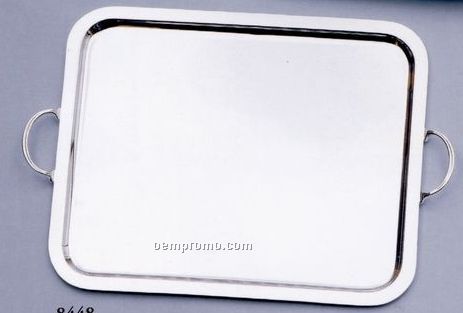 Silver Plated Rectangle Tray W/ Handle (19-1/2"X28-1/2")