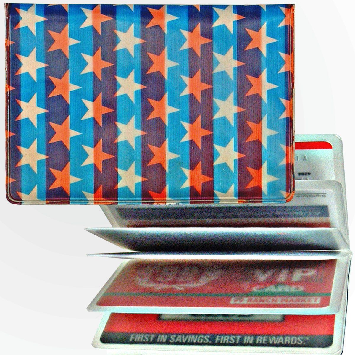 3d Lenticular Id / Credit Card Holder (Stars & Stripes)