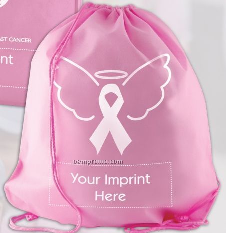 Non-woven Breast Cancer Awareness Backpack