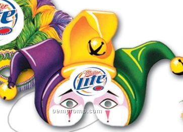 12" Custom Printed Paper-stock Mardi Gras Mask