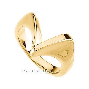14ky 14mm Ladies' Metal Fashion Ring