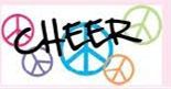 Cheer Logo W/Peace Signs In Stock Ink Transfers