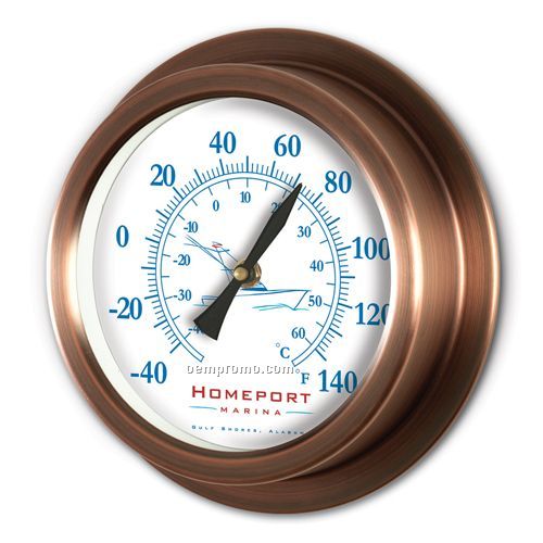 Copper Replica Porthole Thermometer