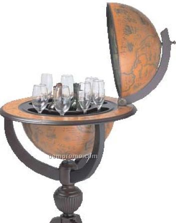 Kassel 26" Diameter Replica Of Italian Hand Painted Globe Bar