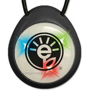 Light Up USB Button Necklace W/ White Lens & Multi Color Leds